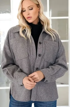 NORR - Badine Oversized Shirt Grey Melange