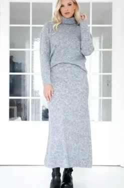 NORR - Filine HN Knit Top - Light Grey Melange
