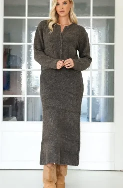 Norr - Filine Knit Cardigan - Dark Brown