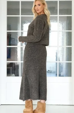 Norr - Filine Knit Skirt - Dark Brown