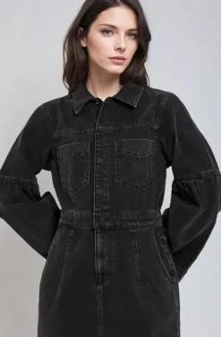 Norr - Hannali denim dress - Black wash