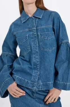 NORR - Hannali LS Denim Jacket - Medium Blue