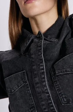 Norr - Hannali LS Denim jacket - Black wash