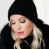 Plain Vanilla - Beanie with faux fur pompom - Black