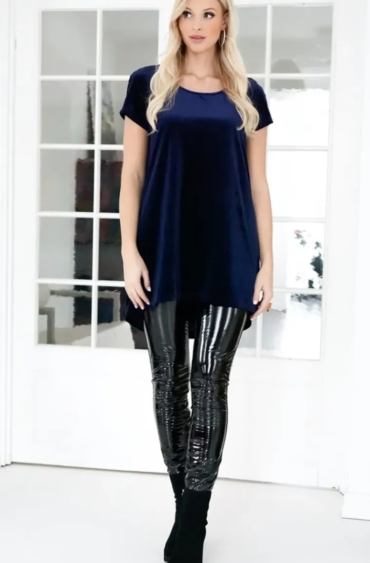 Plain Vanilla - short velvet dress blue