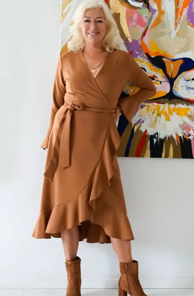 Susanne Nordström <3 Blond Hour - The Perfect Wrap Dress - Camel bi-stretch