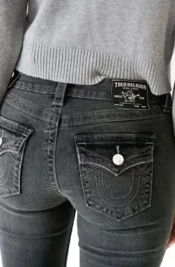 True Religion - Becca Mid Rise Bootcut Flap - Charcoal
