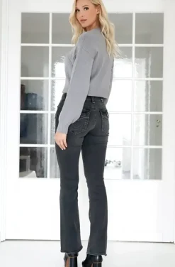 True Religion - Becca Mid Rise Bootcut Flap - Charcoal