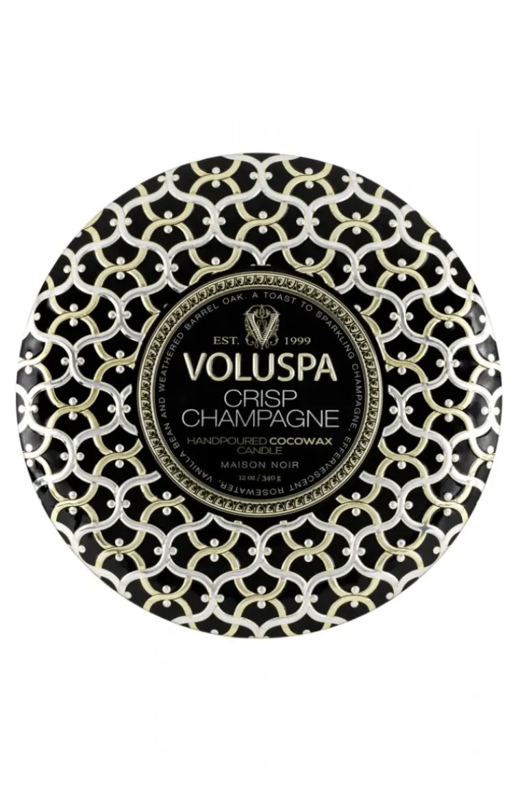Voluspa - 3 Wick Tin Candle 40 tim Crisp Champagne