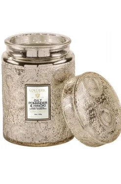 Voluspa - Gilt Pomander & Hinoki - Large Glass Jar