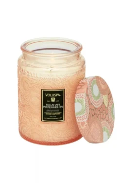 Voluspa - Kalahari Watermelon Large Glass Jar with Metallic Lid