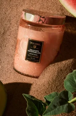 Voluspa - Kalahari Watermelon Large Glass Jar with Metallic Lid