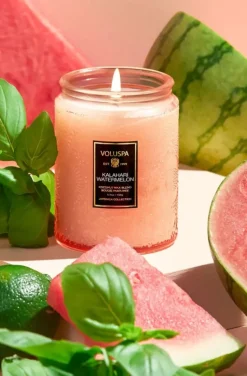 Voluspa - Kalahari Watermelon Large Glass Jar with Metallic Lid
